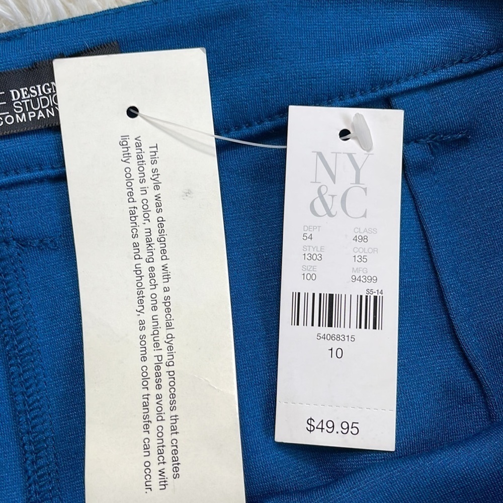 NY & Co 7th Ave Blue Mini Skirt - Picture 7 of 9